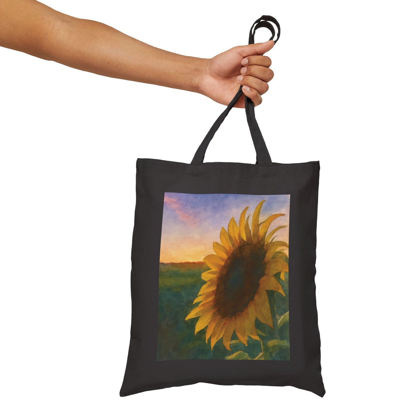 Sunflower at Sunset Watercolor Tote