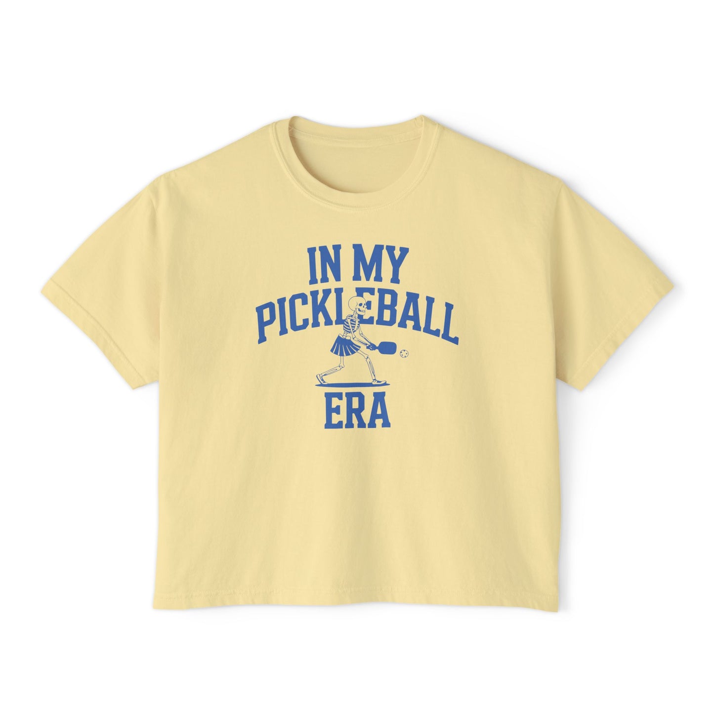 Pickleball Era Skeleton Women's Boxy Crop Tee