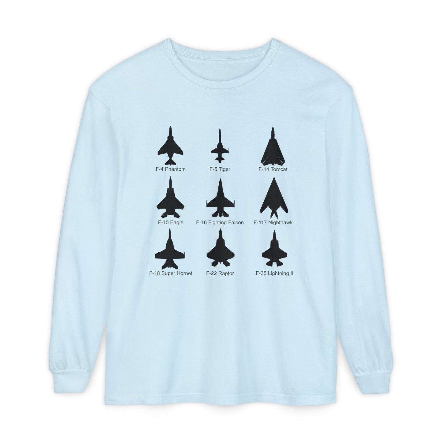 United States Fighter Jets Graphic Long Sleeve Tee