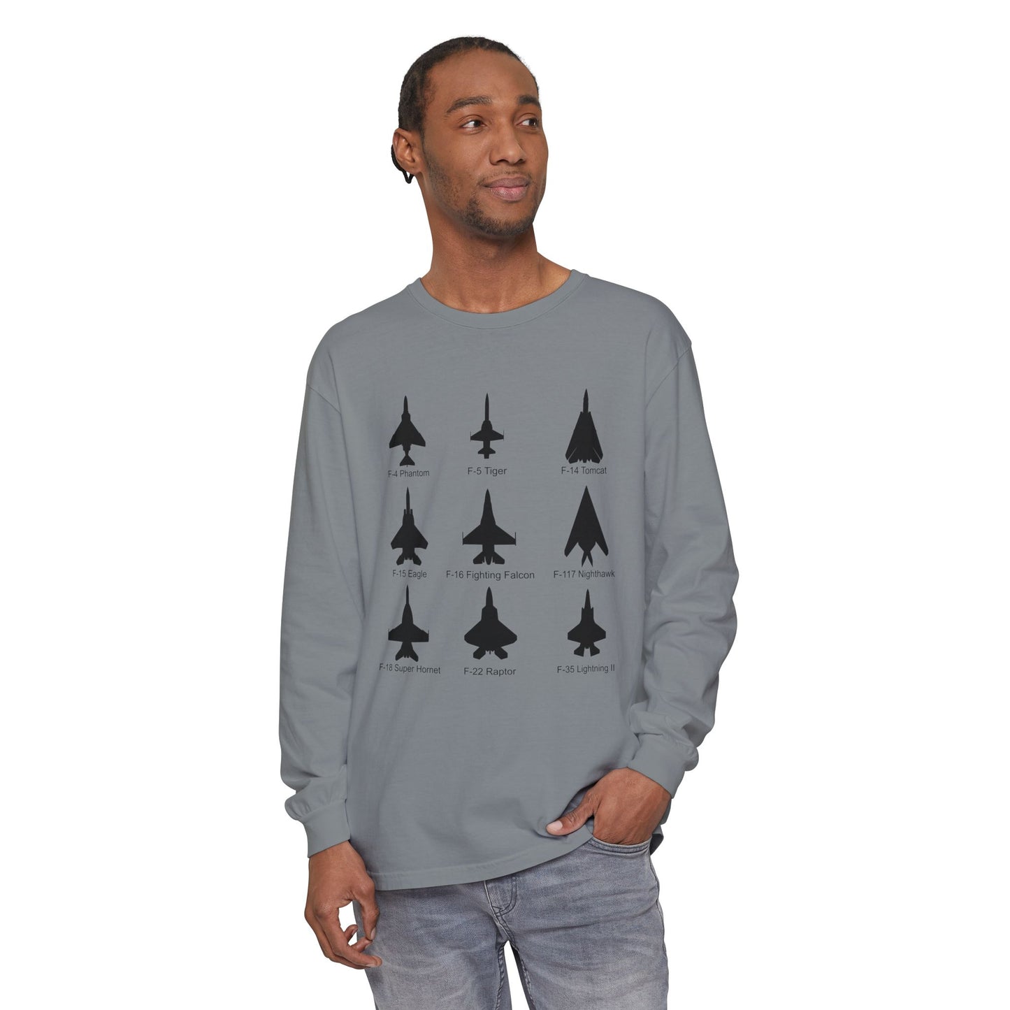 United States Fighter Jets Graphic Long Sleeve Tee