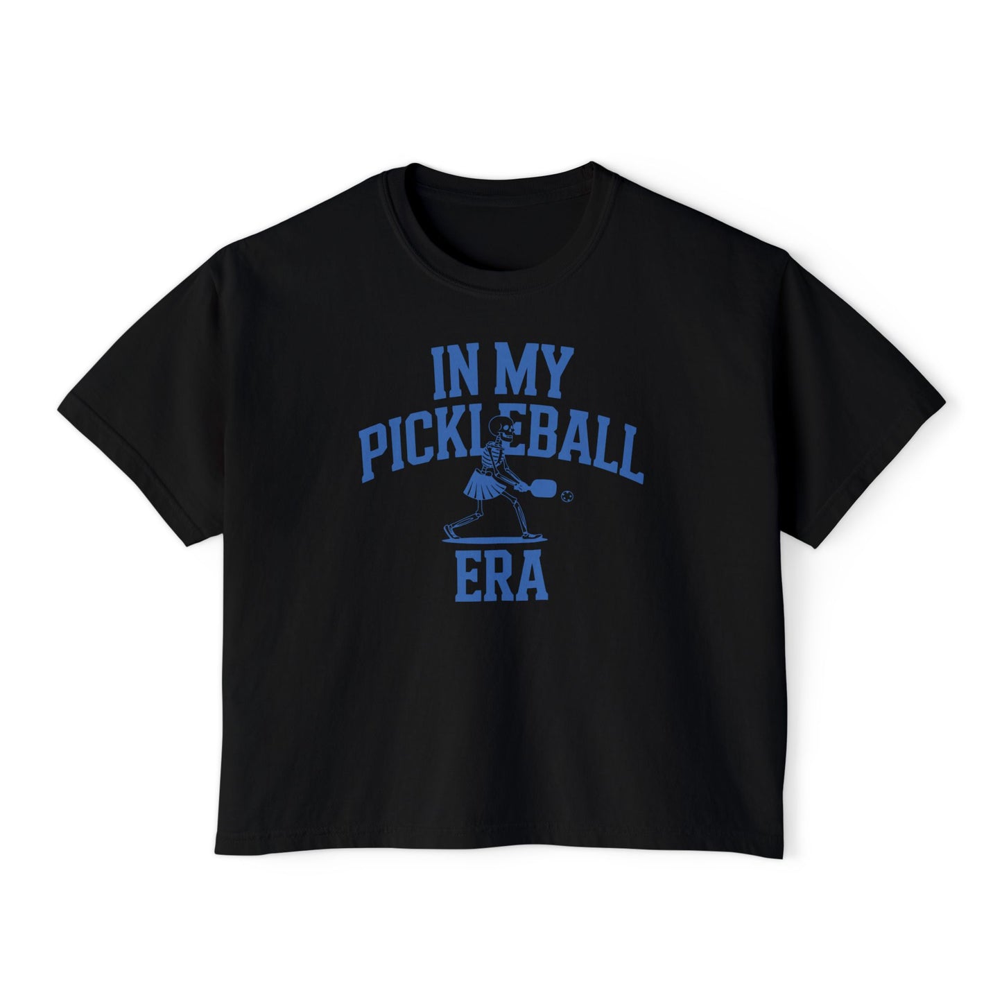 Pickleball Era Skeleton Women's Boxy Crop Tee