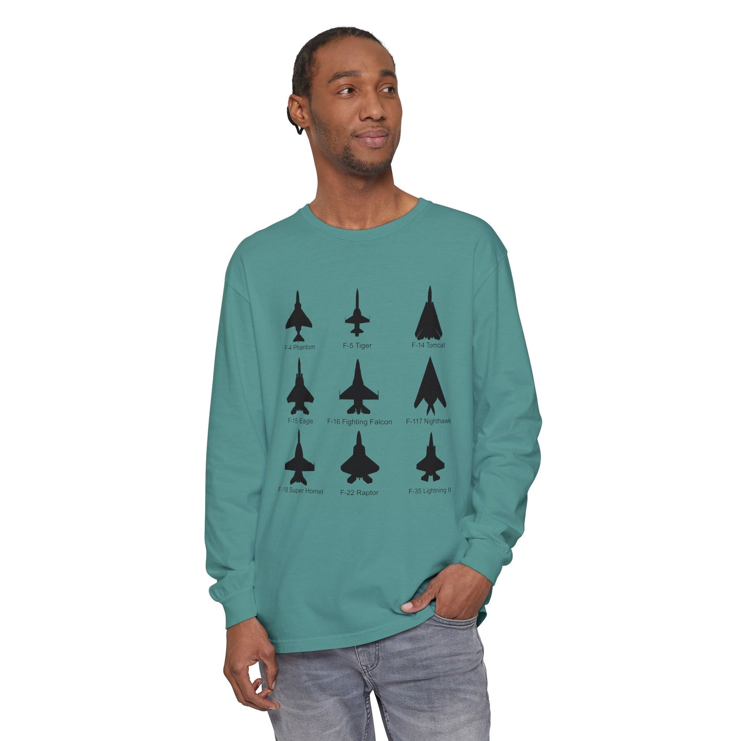 United States Fighter Jets Graphic Long Sleeve Tee
