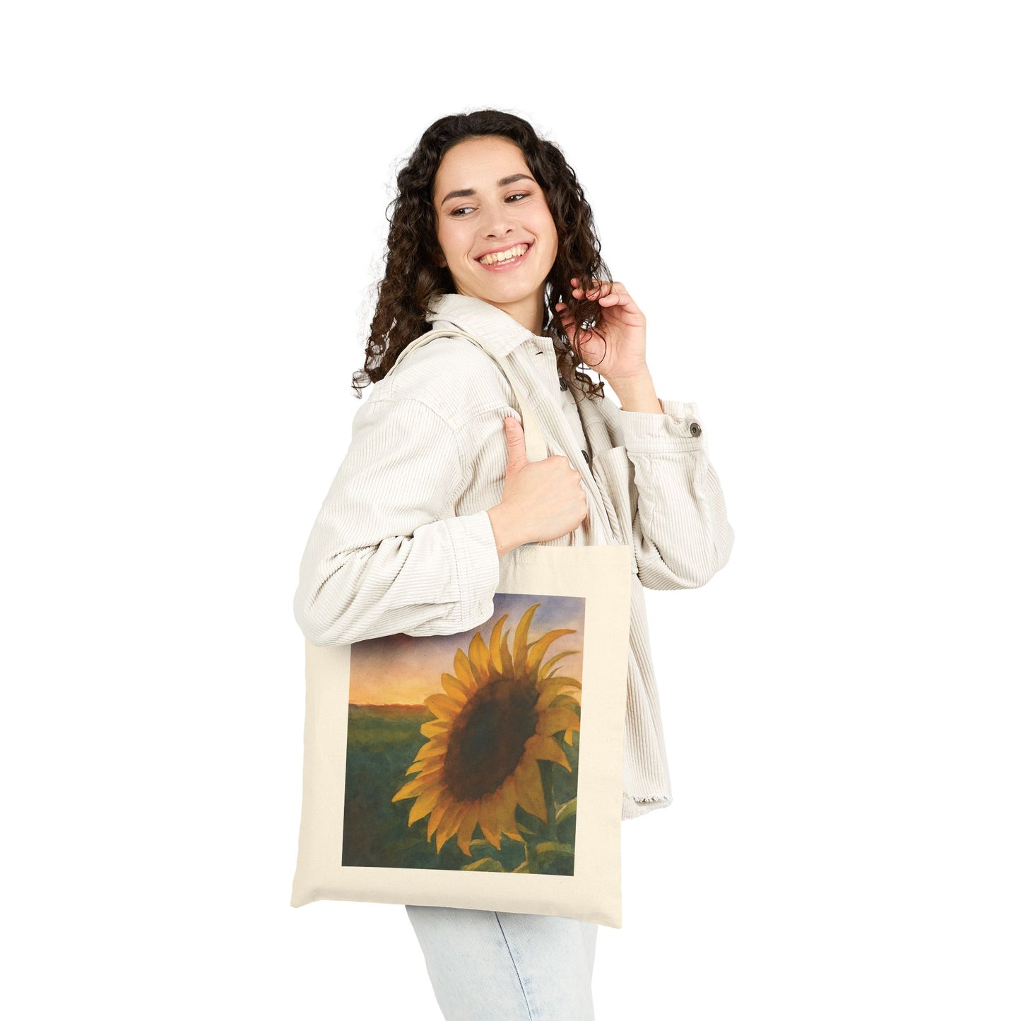 Sunflower at Sunset Watercolor Tote