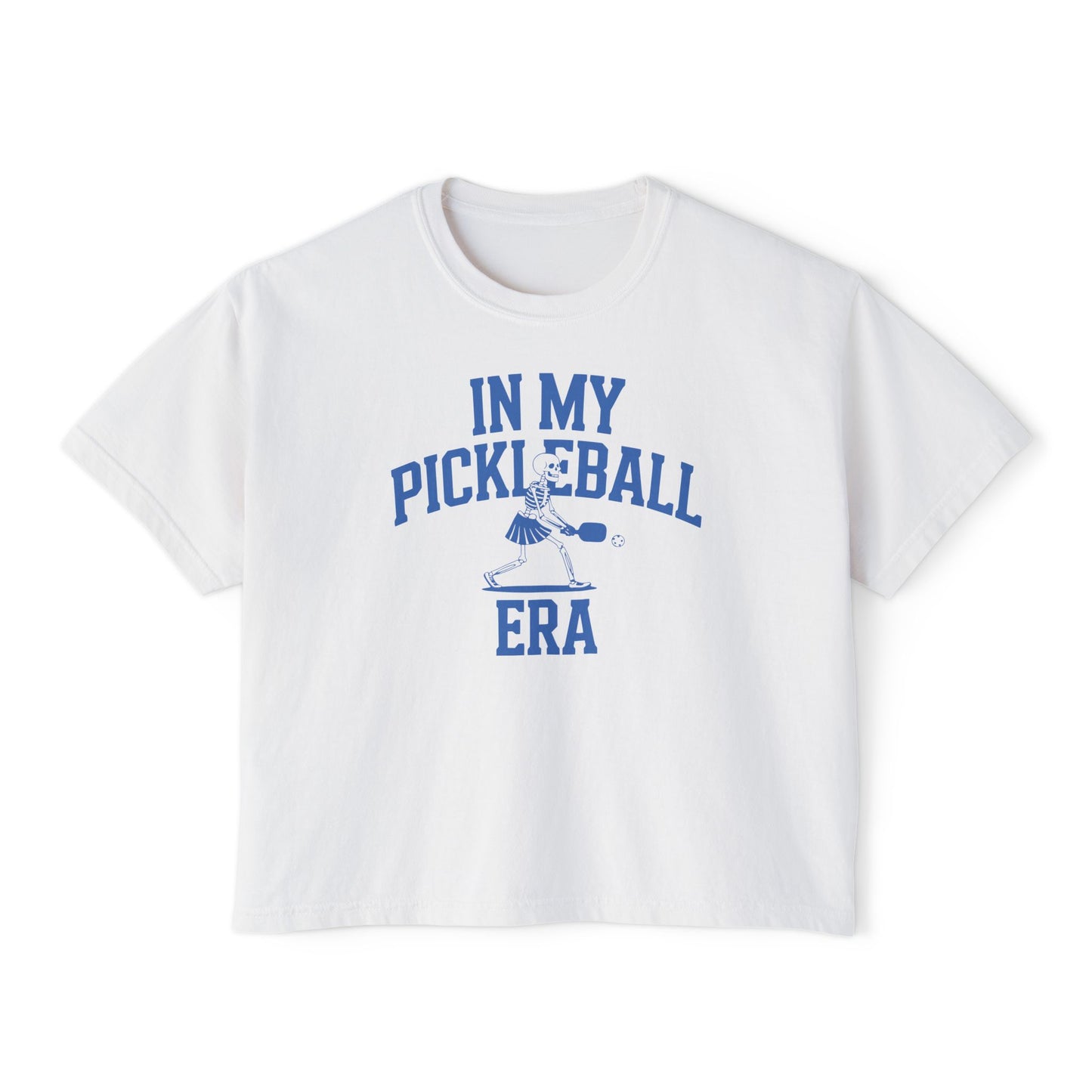 Pickleball Era Skeleton Women's Boxy Crop Tee