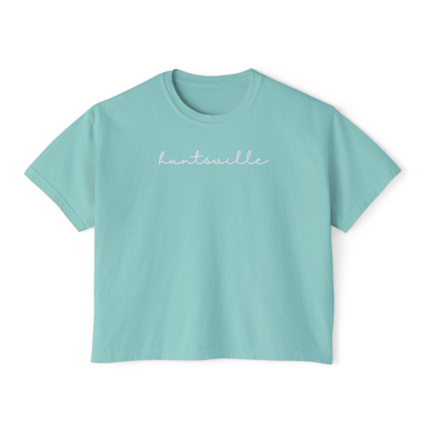 Huntsville Script Women's Boxy Crop T-Shirt
