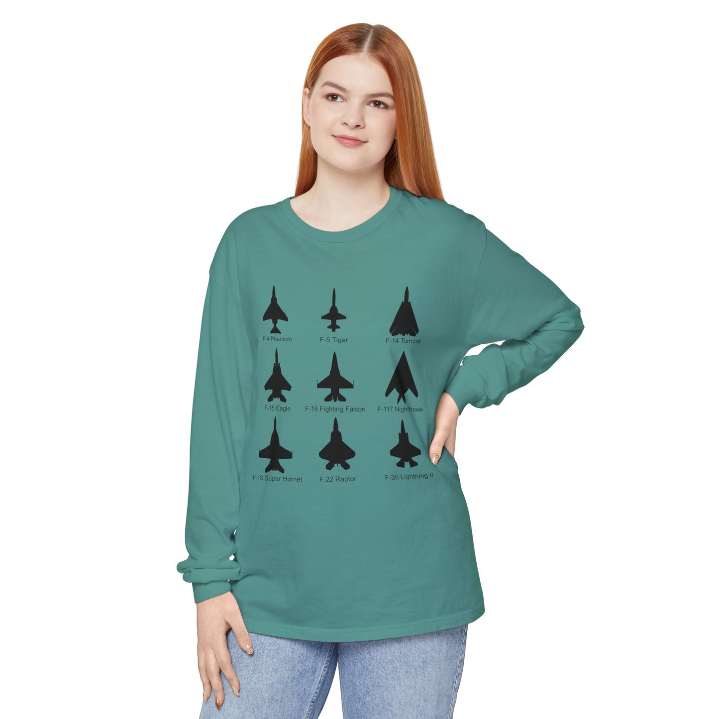 United States Fighter Jets Graphic Long Sleeve Tee