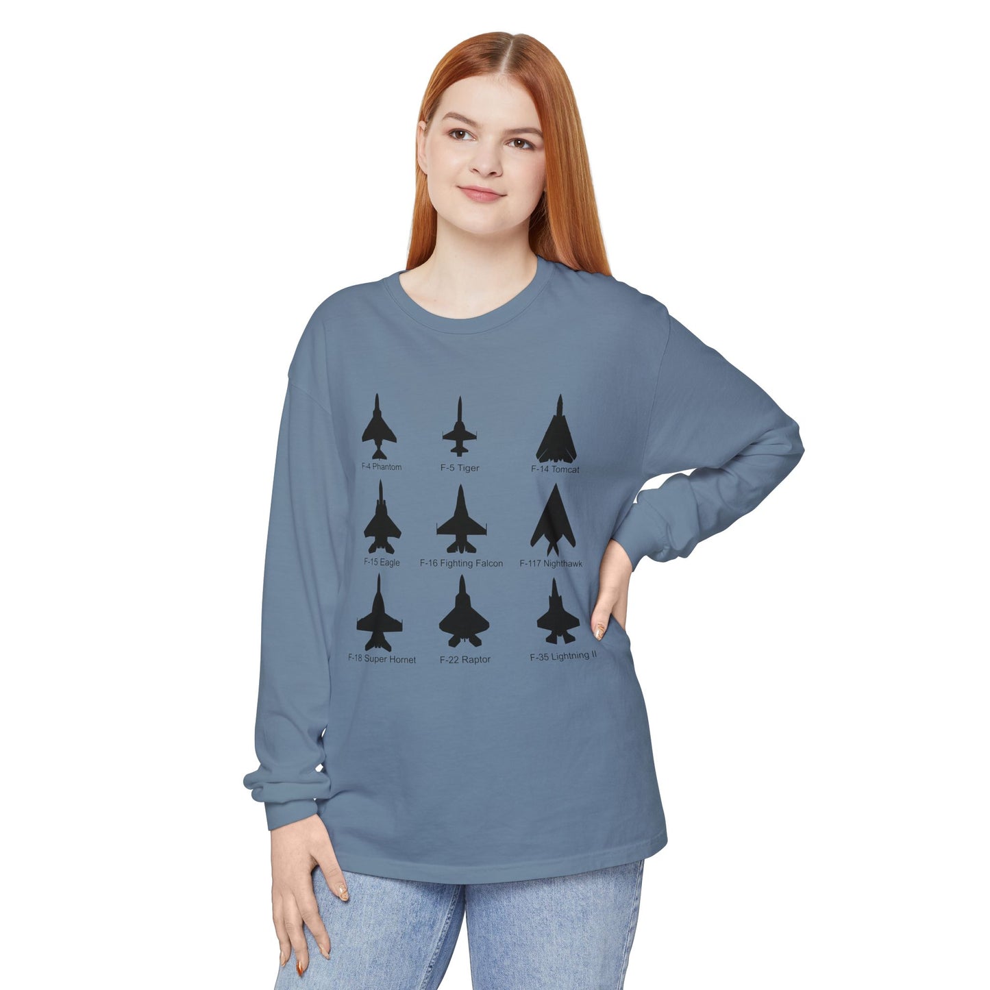 United States Fighter Jets Graphic Long Sleeve Tee