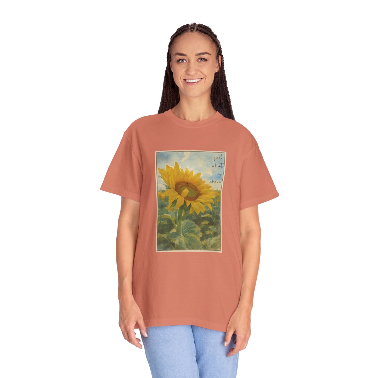 Sunflower (Seek what is Above) Watercolor T-Shirt