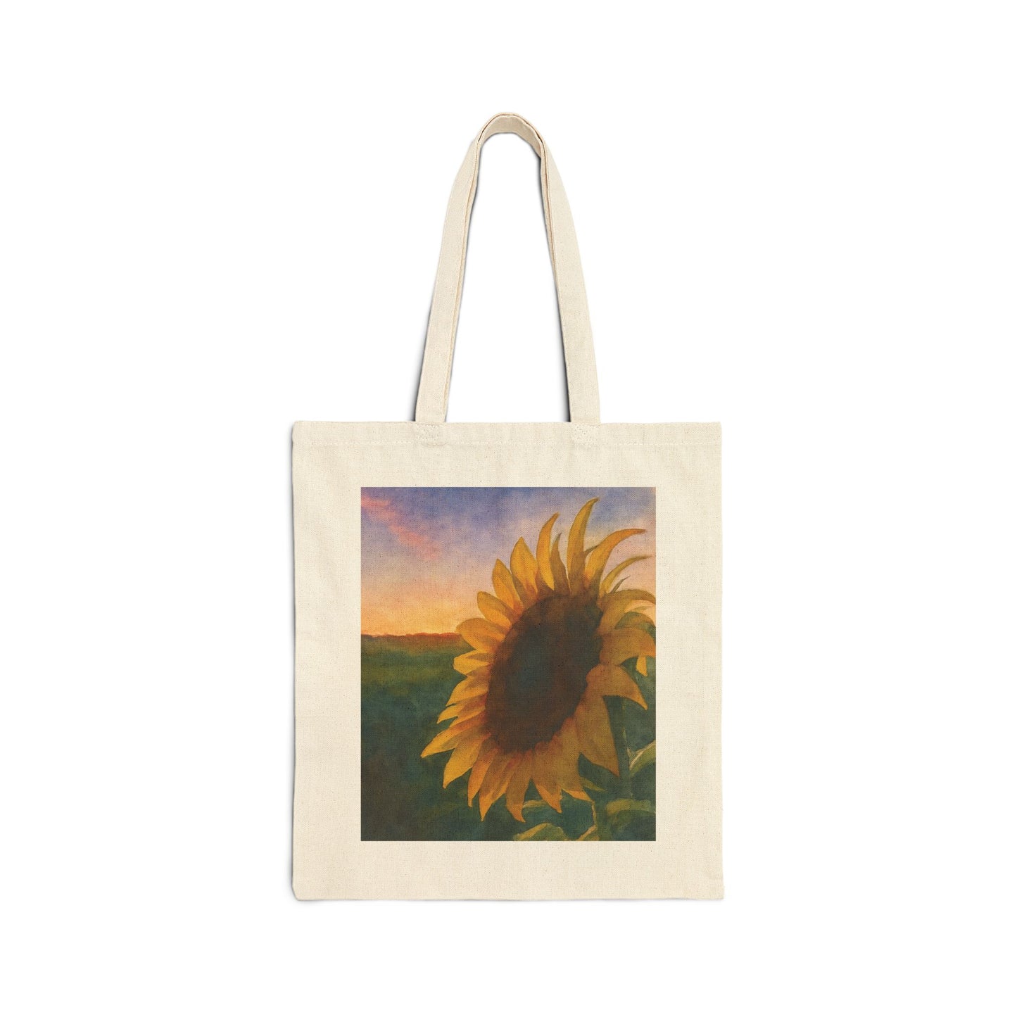 Sunflower at Sunset Watercolor Tote