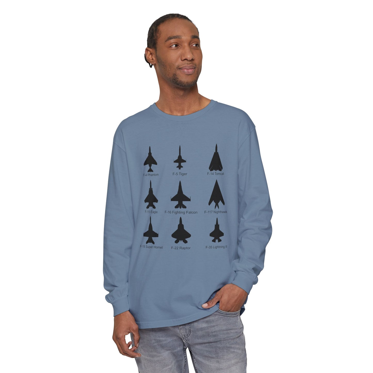 United States Fighter Jets Graphic Long Sleeve Tee