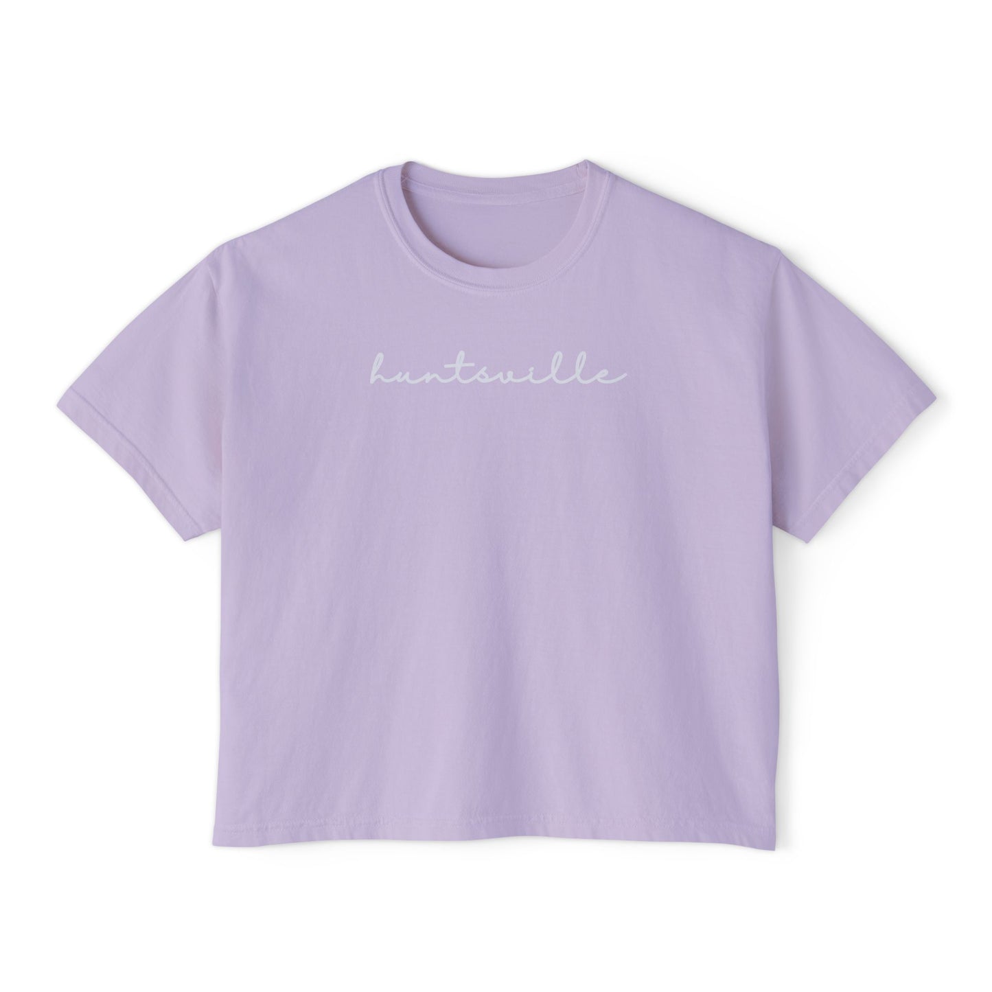 Huntsville Script Women's Boxy Crop T-Shirt