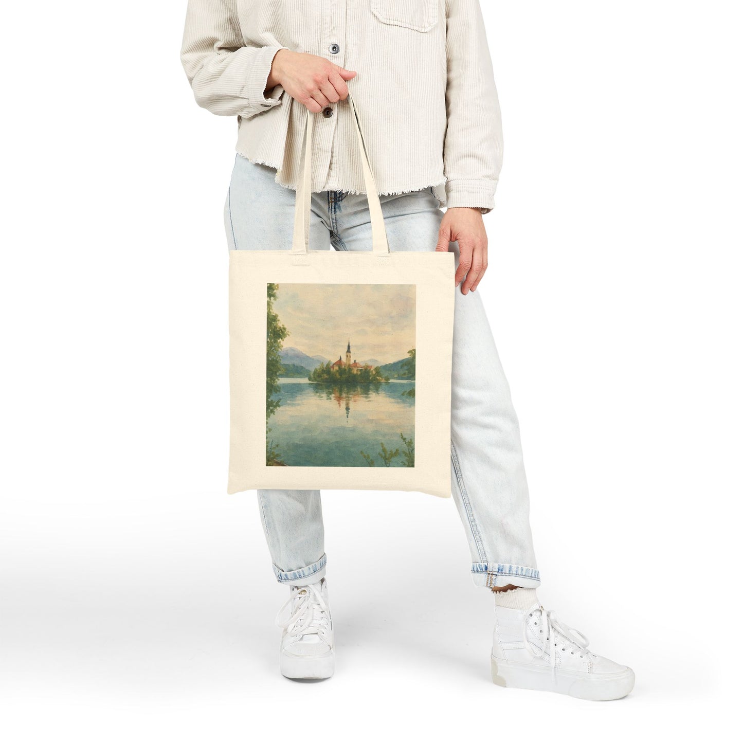 Lake Bled, Slovenia Watercolor Tote