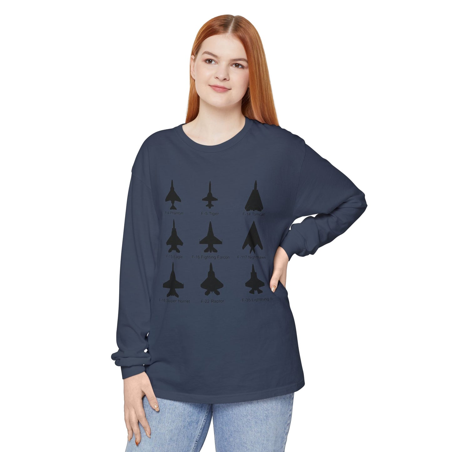 United States Fighter Jets Graphic Long Sleeve Tee