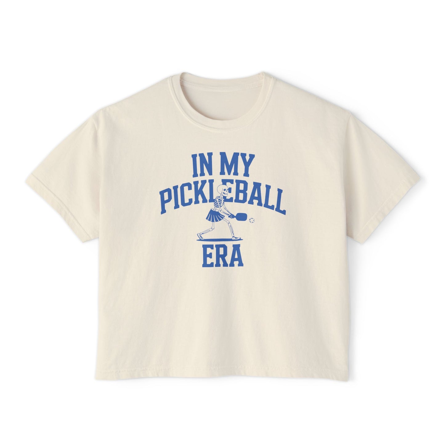 Pickleball Era Skeleton Women's Boxy Crop Tee