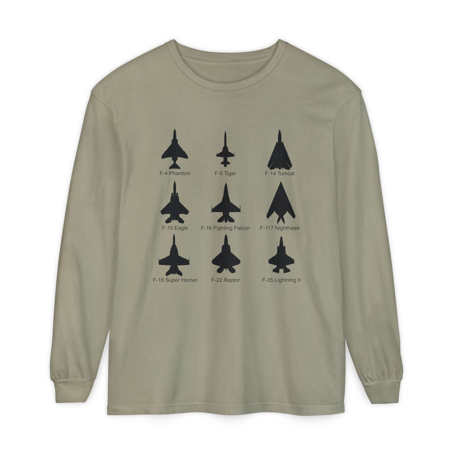 United States Fighter Jets Graphic Long Sleeve Tee