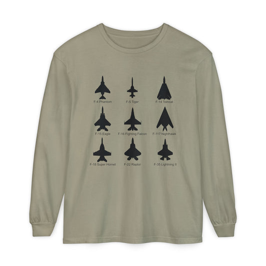 United States Fighter Jets Graphic Long Sleeve Tee