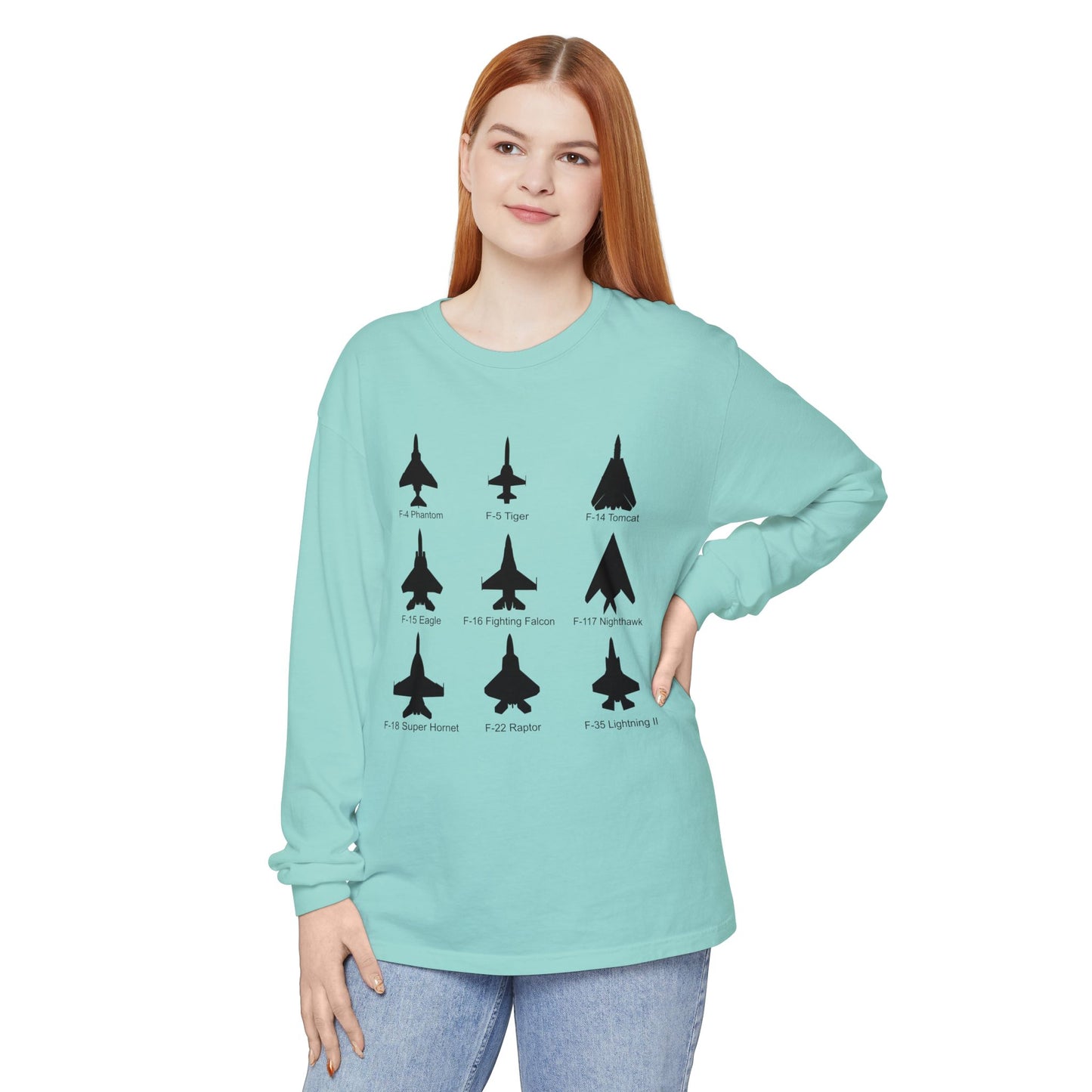 United States Fighter Jets Graphic Long Sleeve Tee