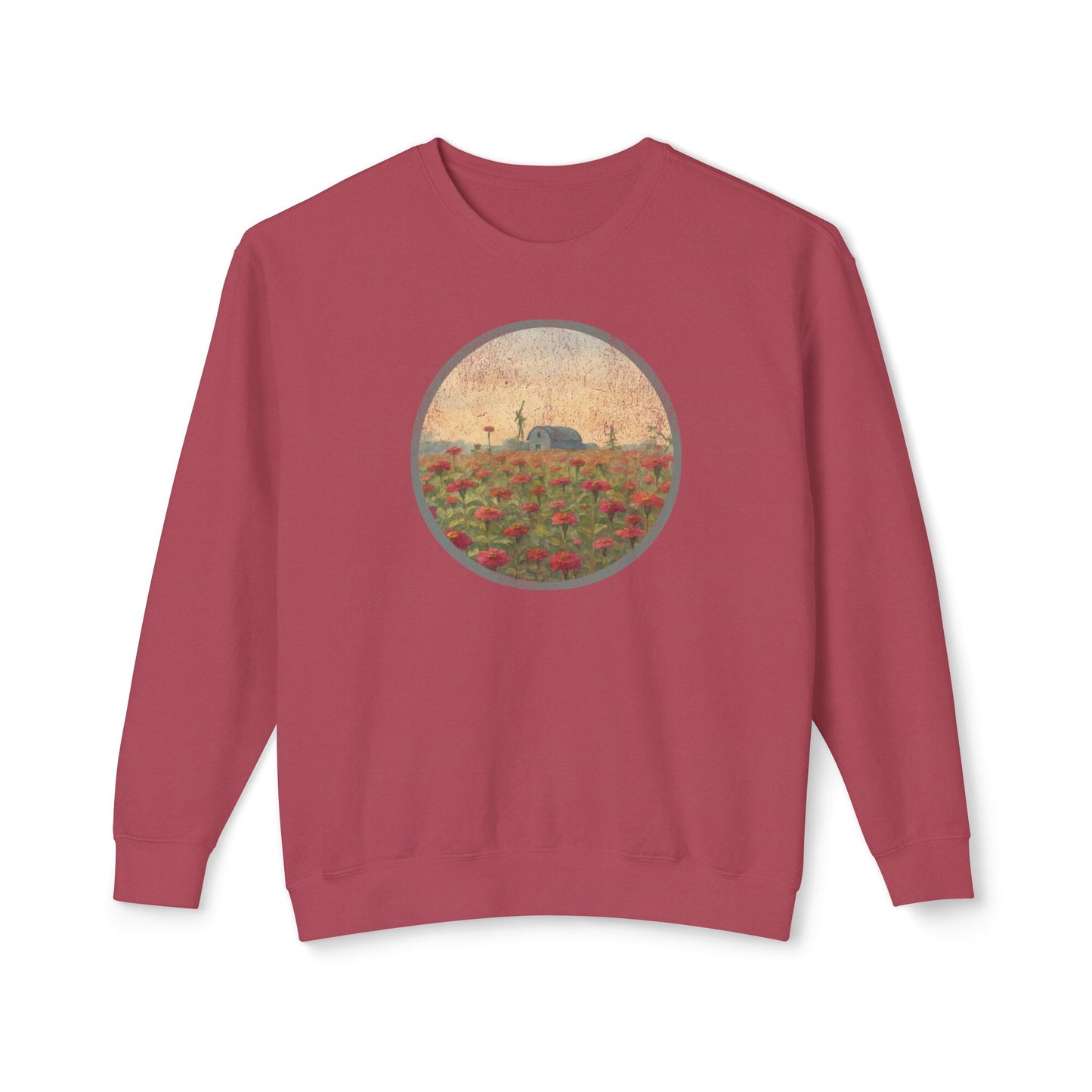 Field of Zinnias Graphic Lightweight Sweatshirt