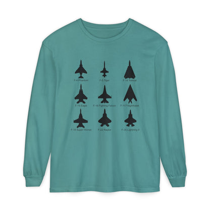 United States Fighter Jets Graphic Long Sleeve Tee
