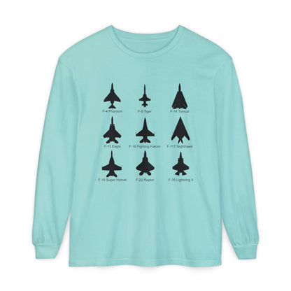 United States Fighter Jets Graphic Long Sleeve Tee
