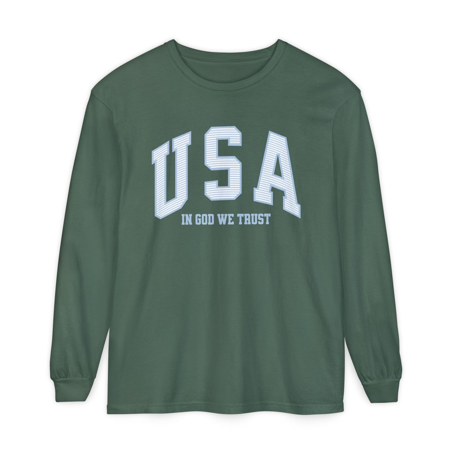USA Striped In God We Trust Long Sleeve T-Shirt