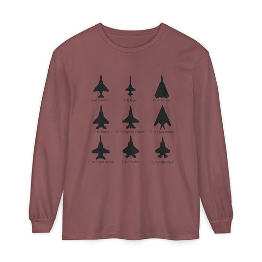 United States Fighter Jets Graphic Long Sleeve Tee