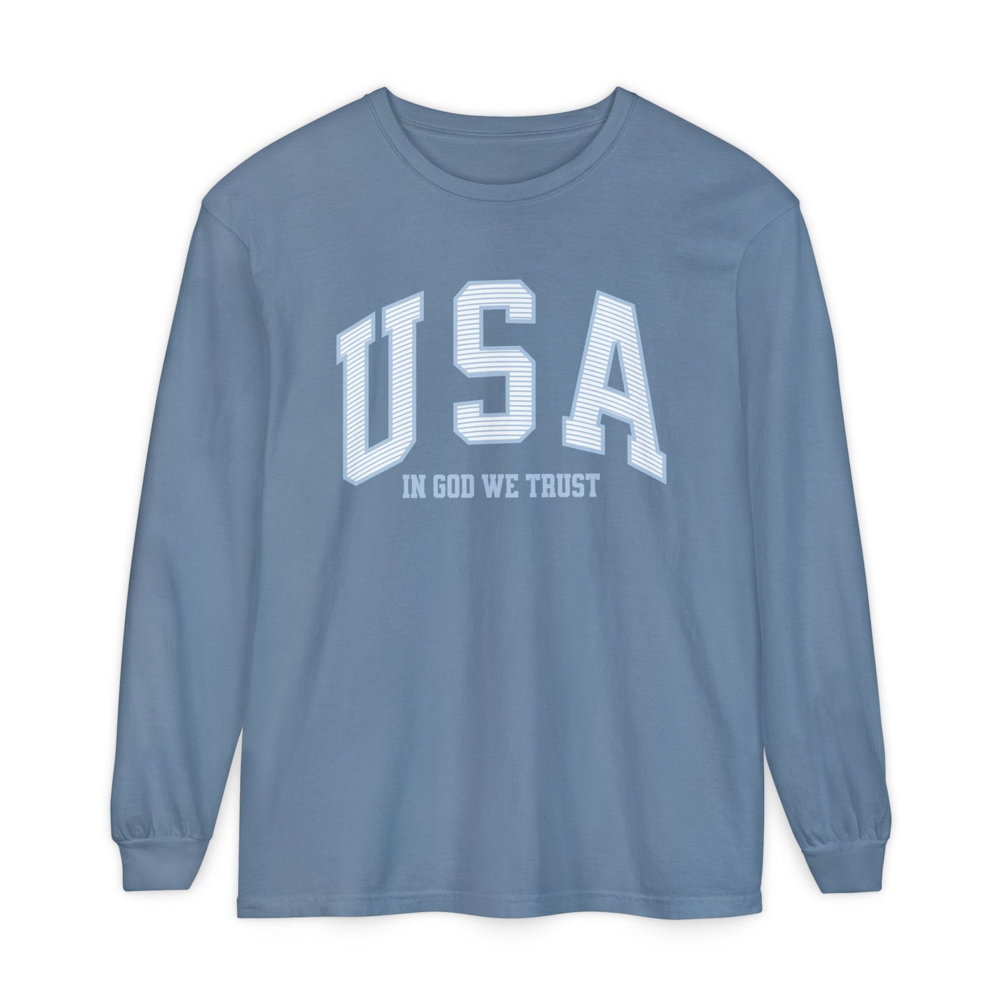 USA Striped In God We Trust Long Sleeve T-Shirt