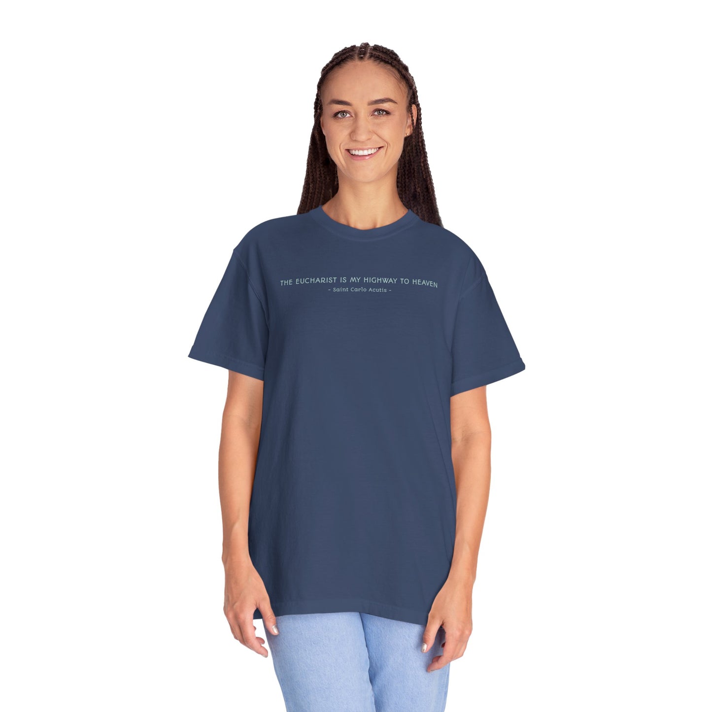 Saint Carlo Acutis - Eucharist Highway to Heaven - Graphic T-Shirt