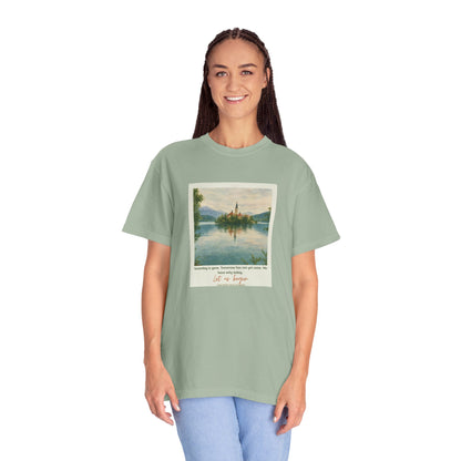Lake Bled Watercolor Graphic with Saint Mother Teresa Quote T-Shirt