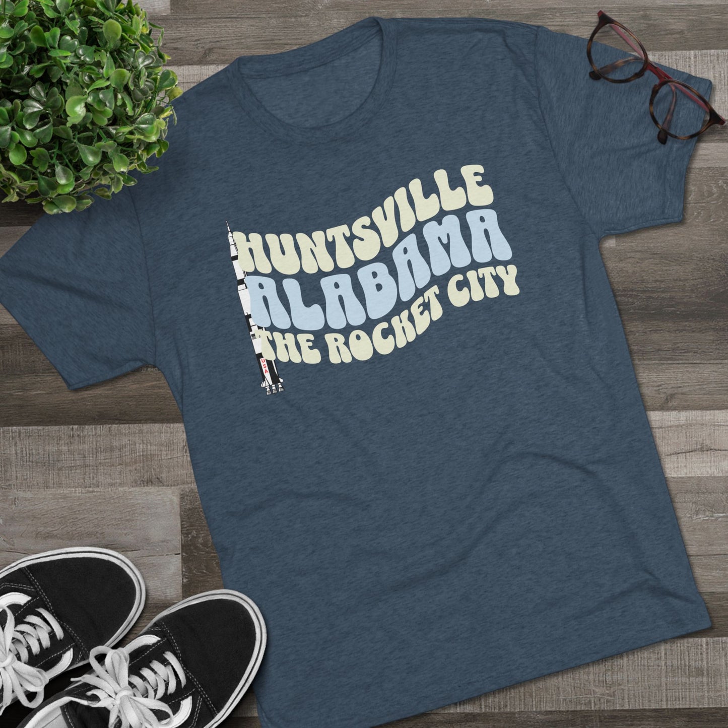 Huntsville AL Rocket City Wavy Font T-Shirt