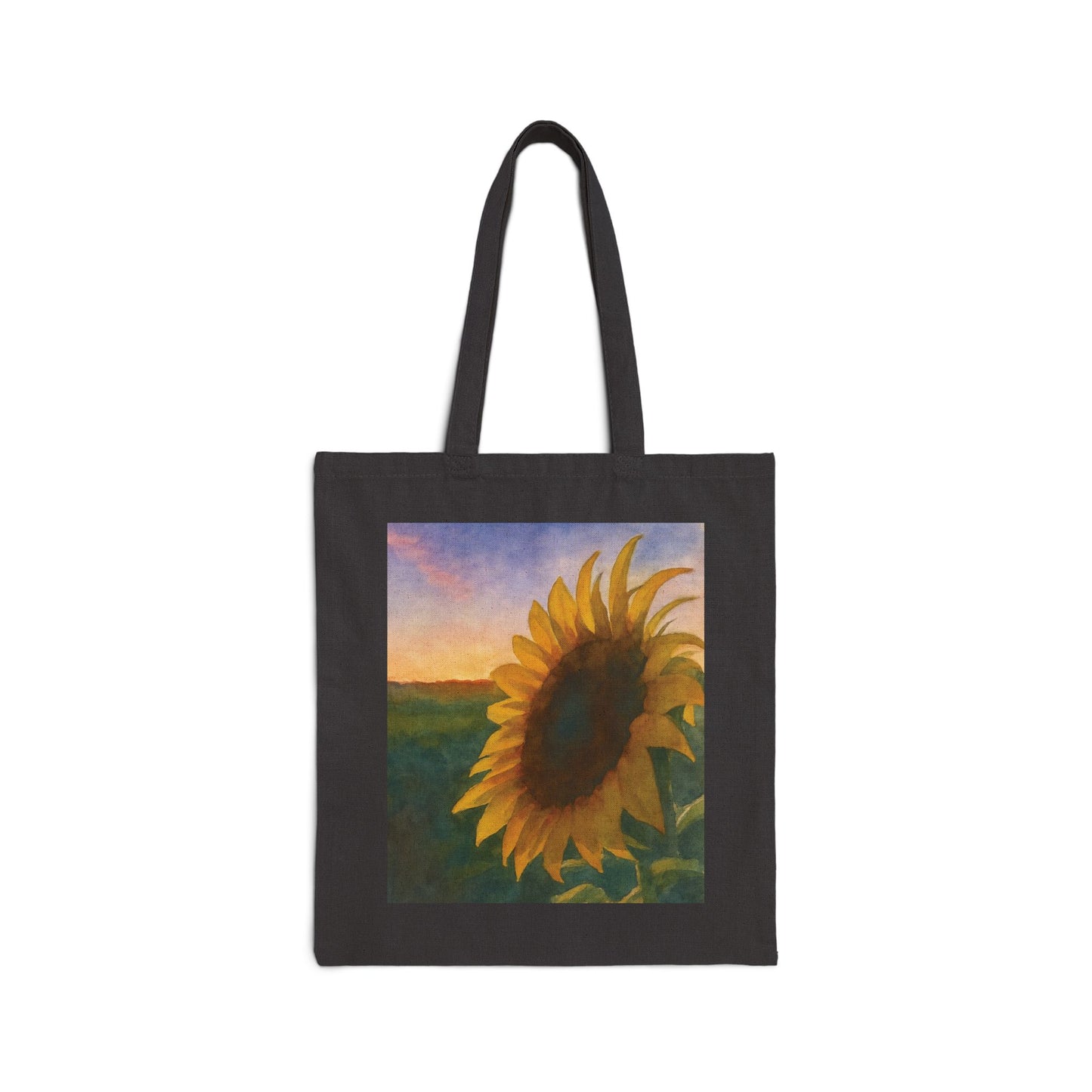 Sunflower at Sunset Watercolor Tote