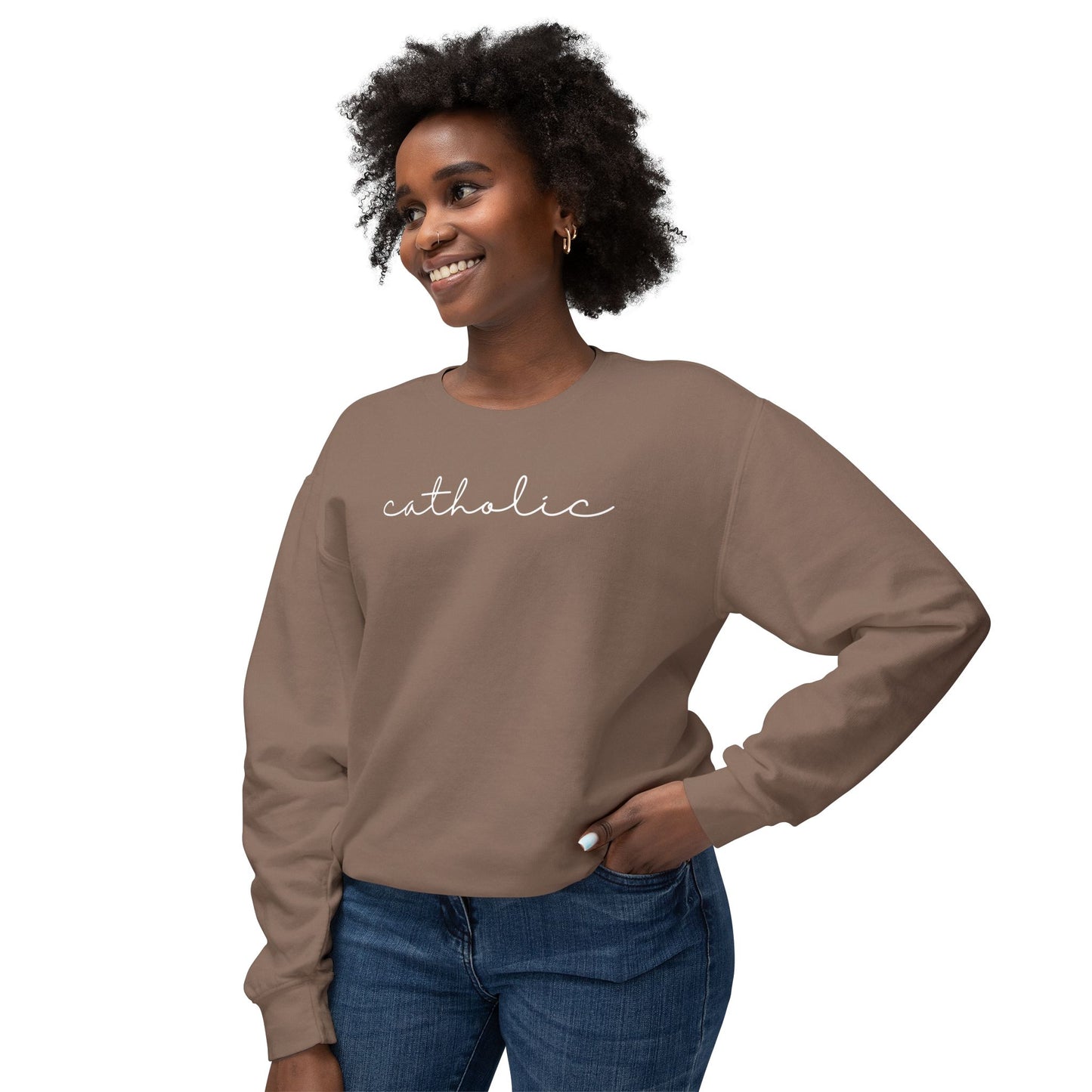 Catholic Script Lightweight Sweatshirt