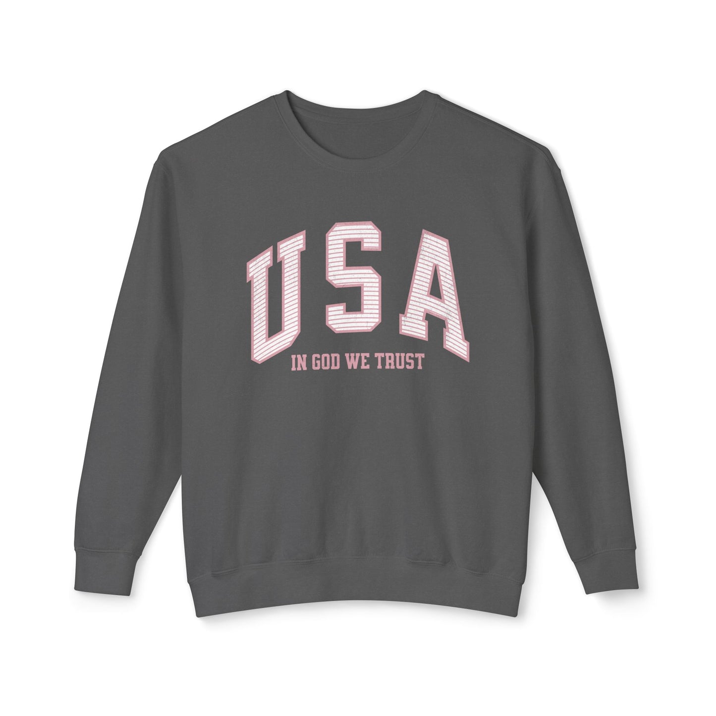 USA Striped In God We Trust Lightweight Sweatshirt