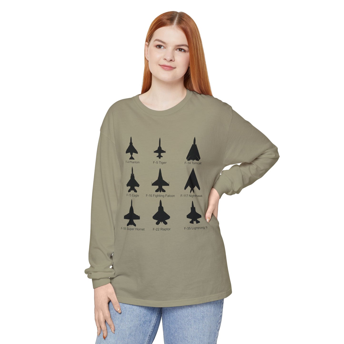 United States Fighter Jets Graphic Long Sleeve Tee