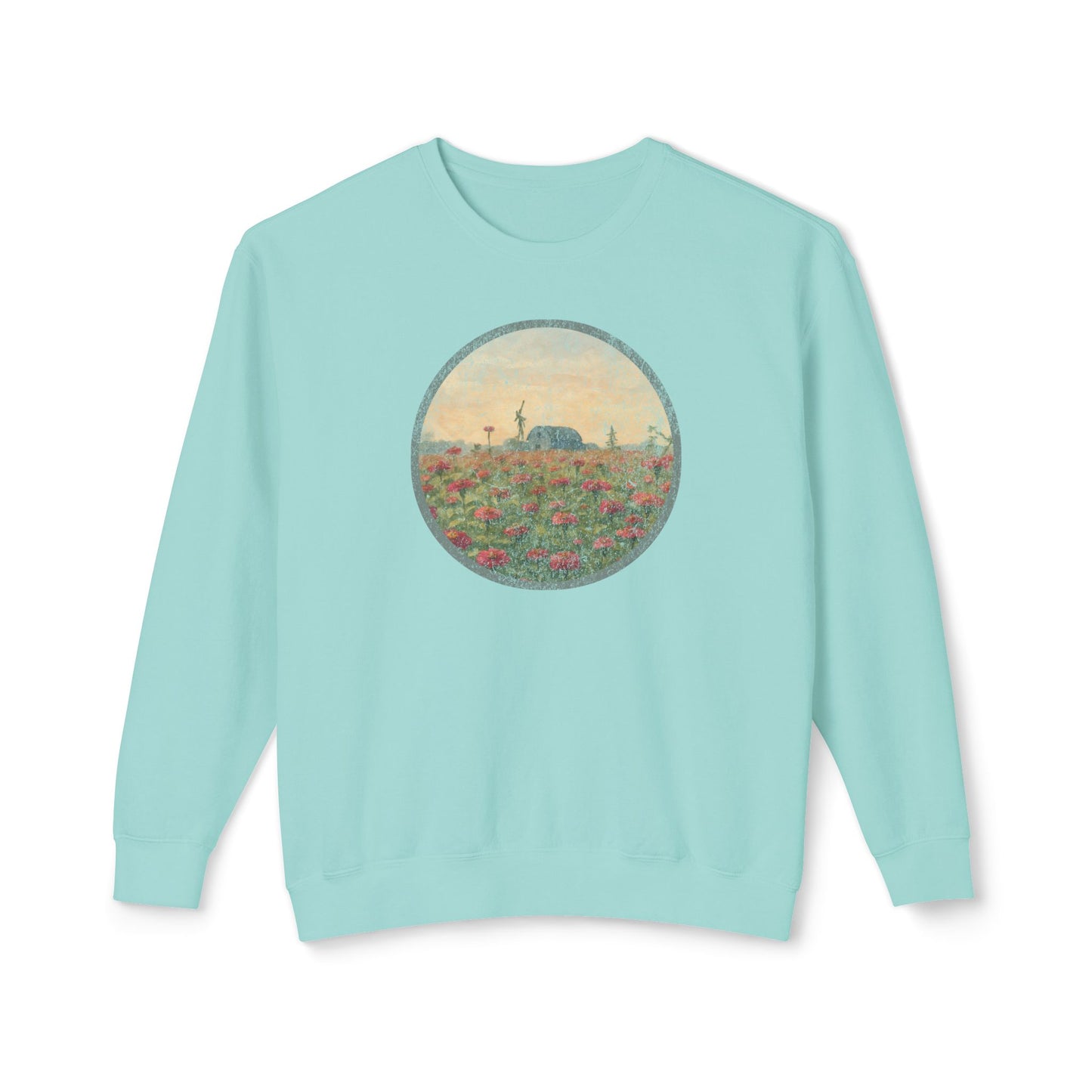 Field of Zinnias Graphic Lightweight Sweatshirt