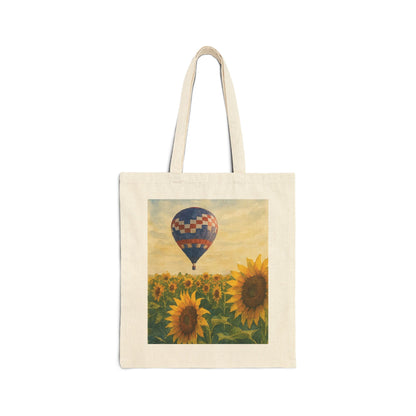 Sunflower Hot Air Balloon Watercolor Tote
