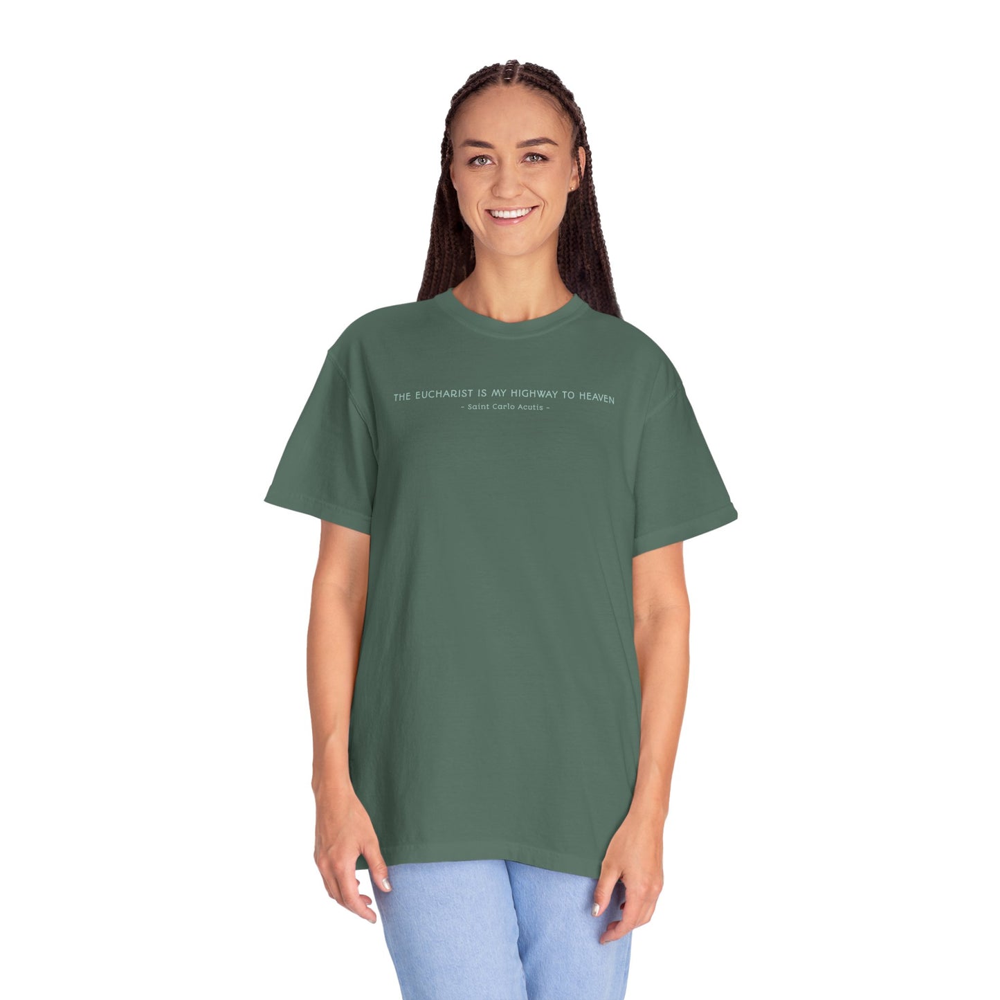 Saint Carlo Acutis - Eucharist Highway to Heaven - Graphic T-Shirt