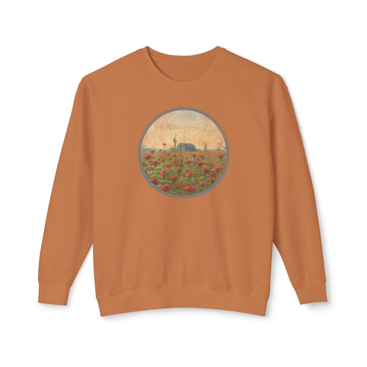 Field of Zinnias Graphic Lightweight Sweatshirt