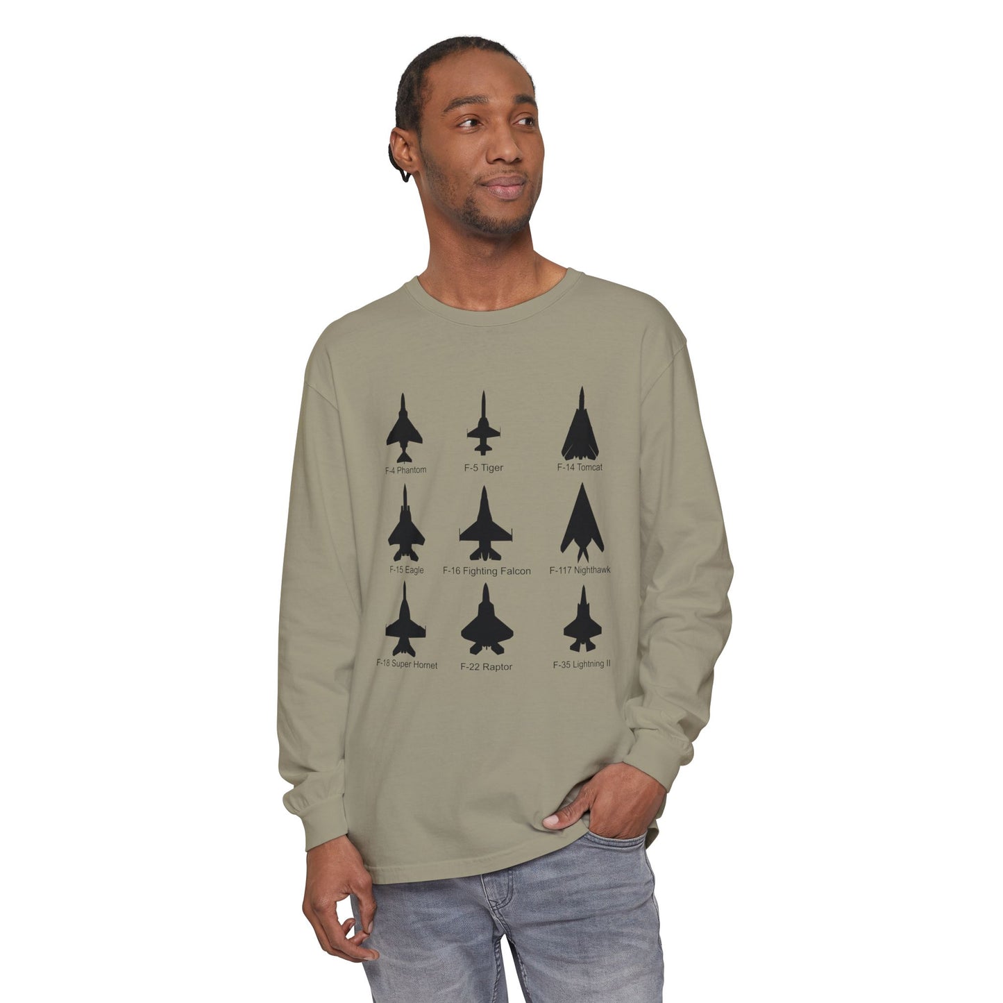 United States Fighter Jets Graphic Long Sleeve Tee