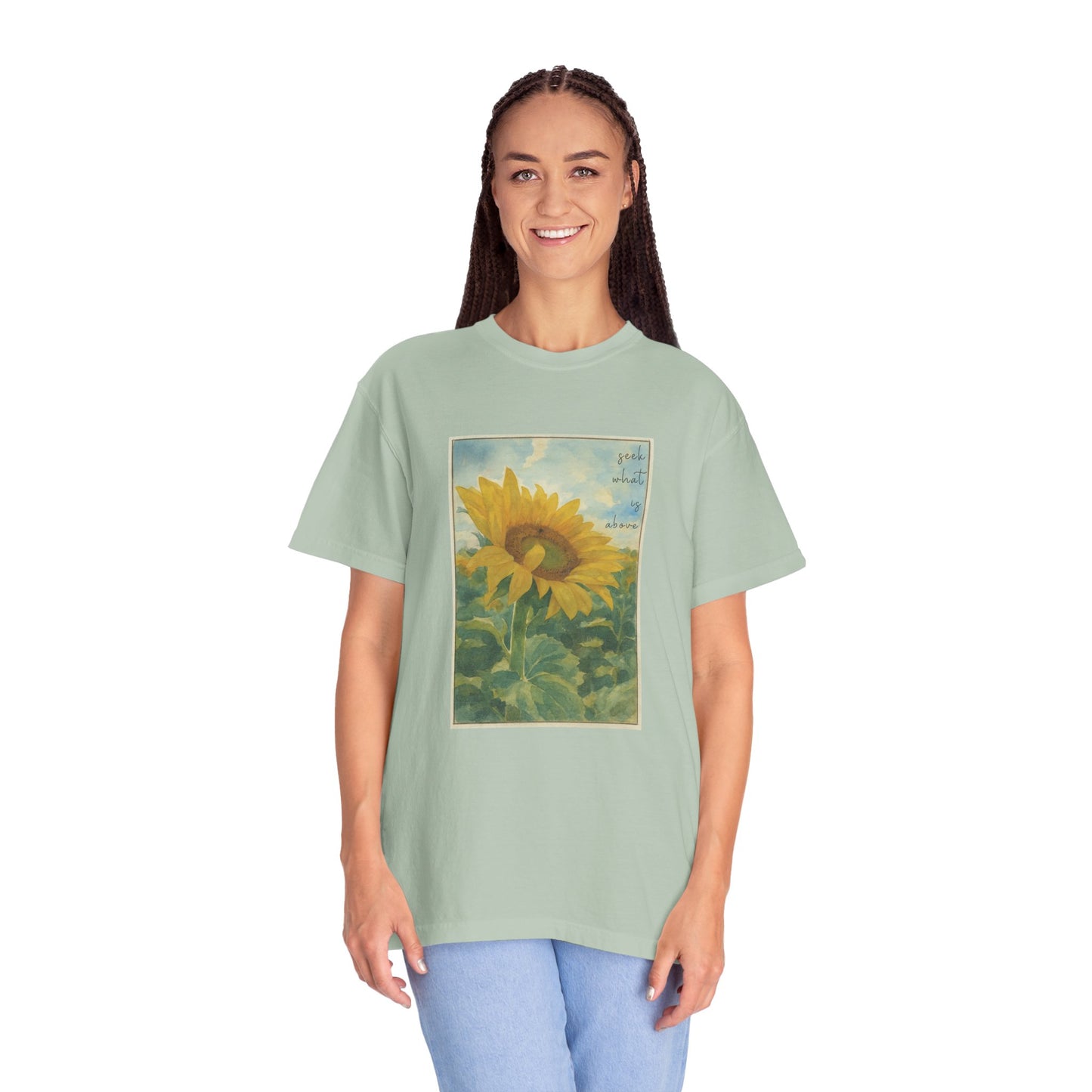 Sunflower (Seek what is Above) Watercolor T-Shirt