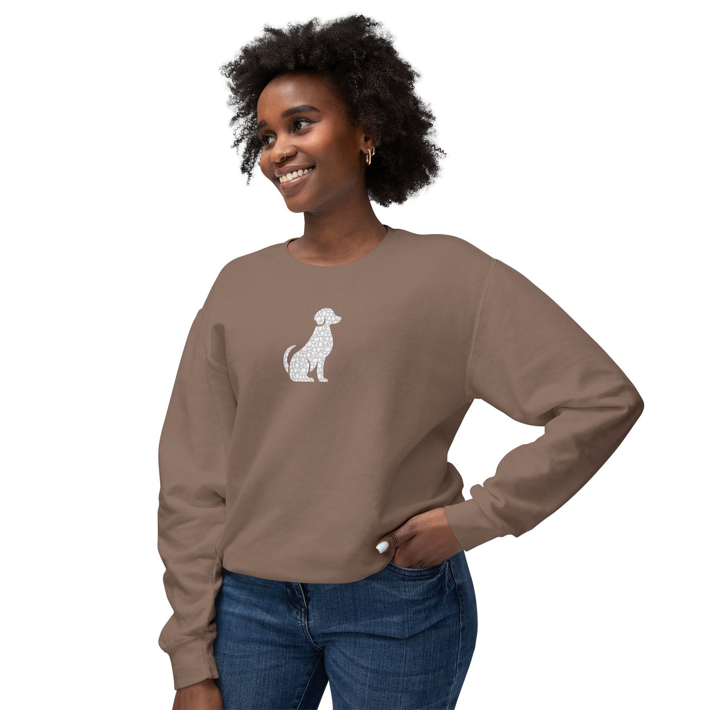 Dog Floral Silhouette Lightweight Sweatshirt