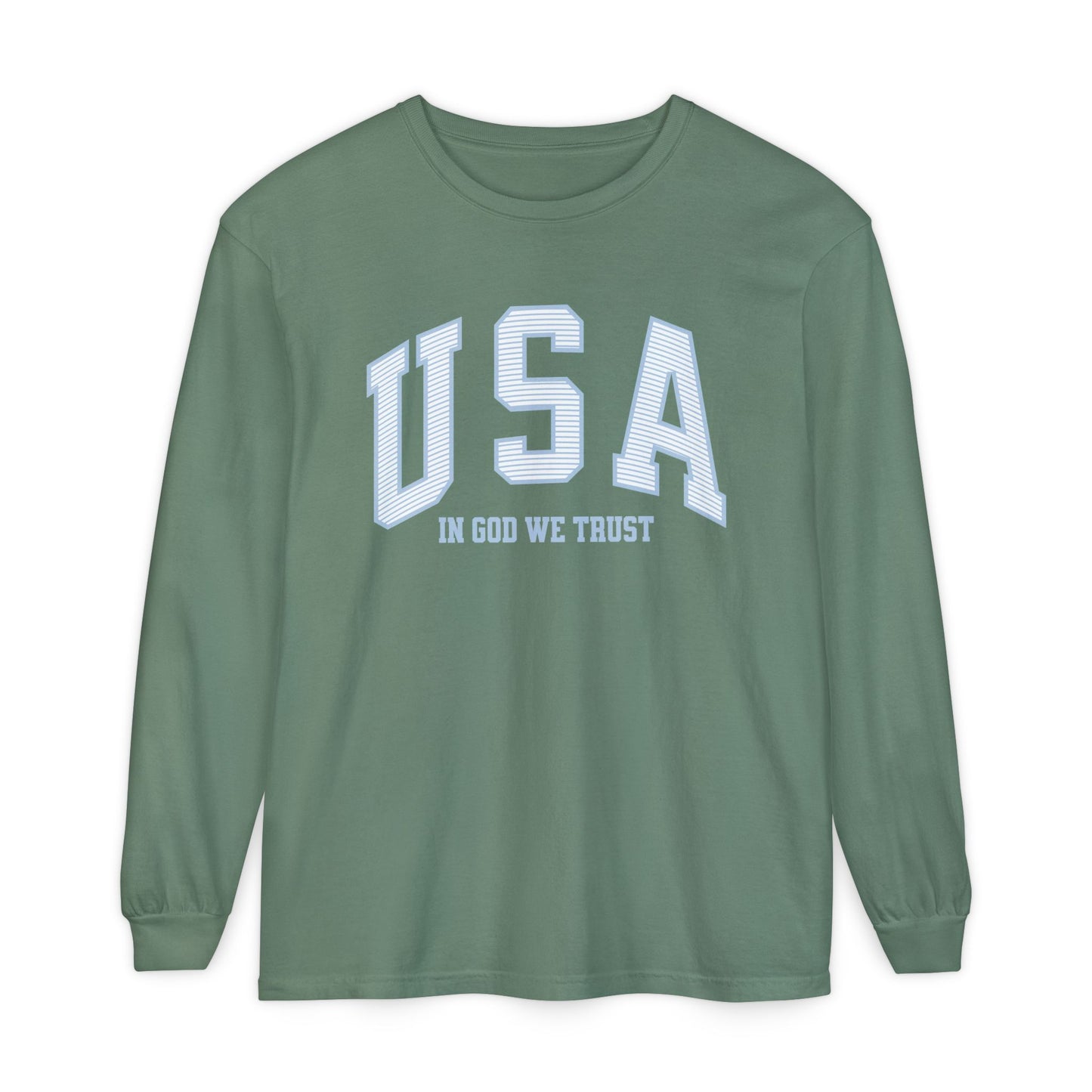 USA Striped In God We Trust Long Sleeve T-Shirt