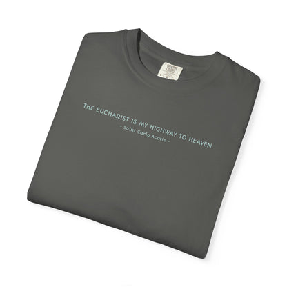 Saint Carlo Acutis - Eucharist Highway to Heaven - Graphic T-Shirt