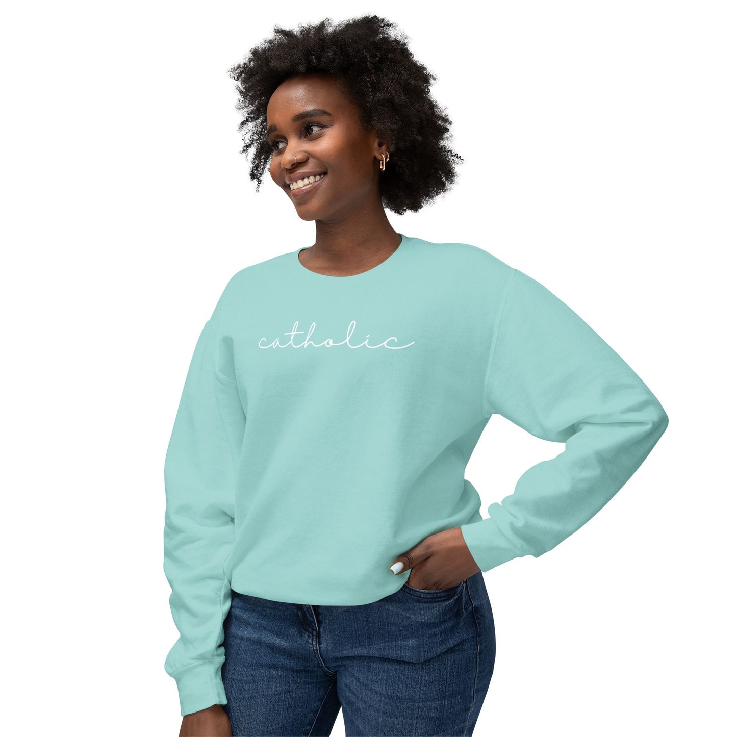Catholic Script Lightweight Sweatshirt