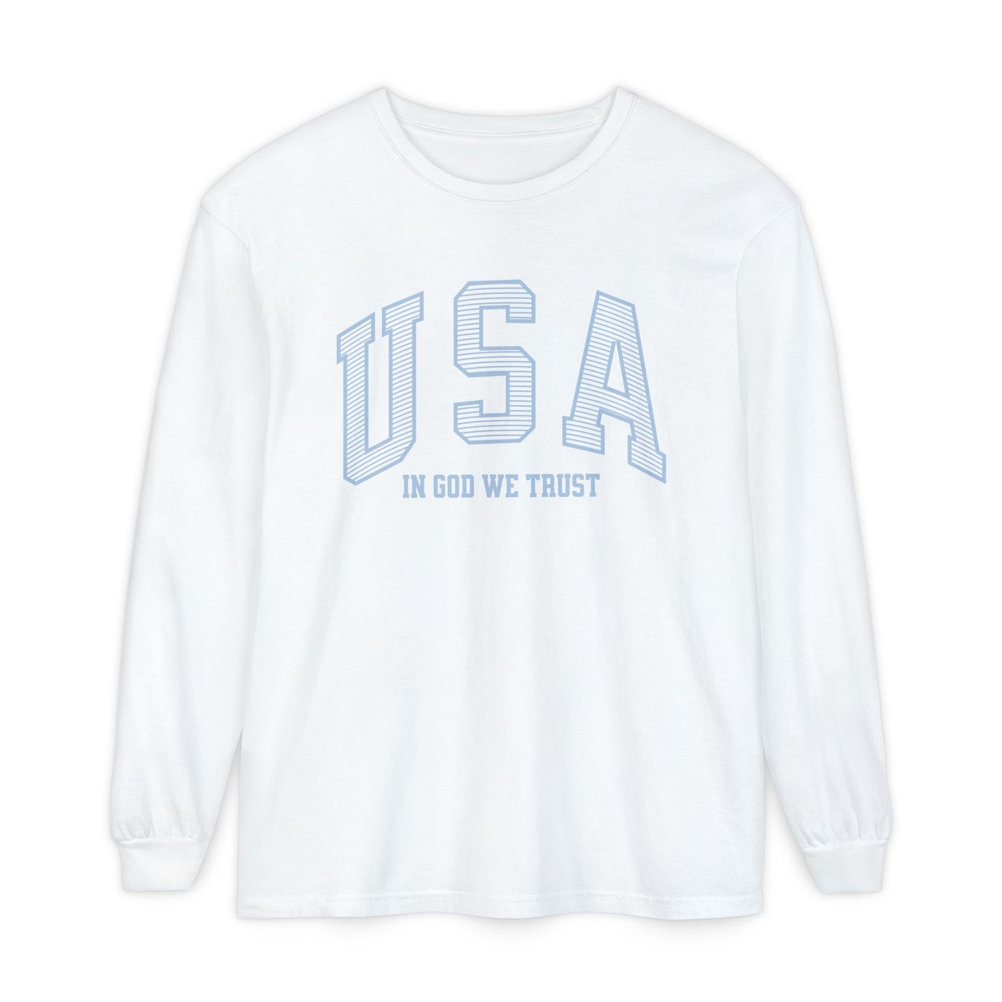USA Striped In God We Trust Long Sleeve T-Shirt