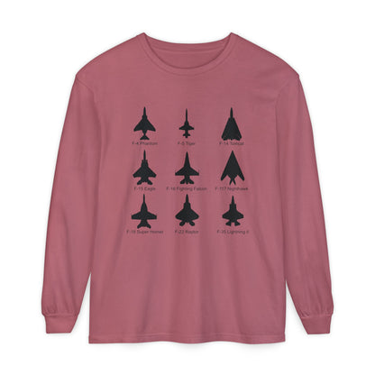 United States Fighter Jets Graphic Long Sleeve Tee