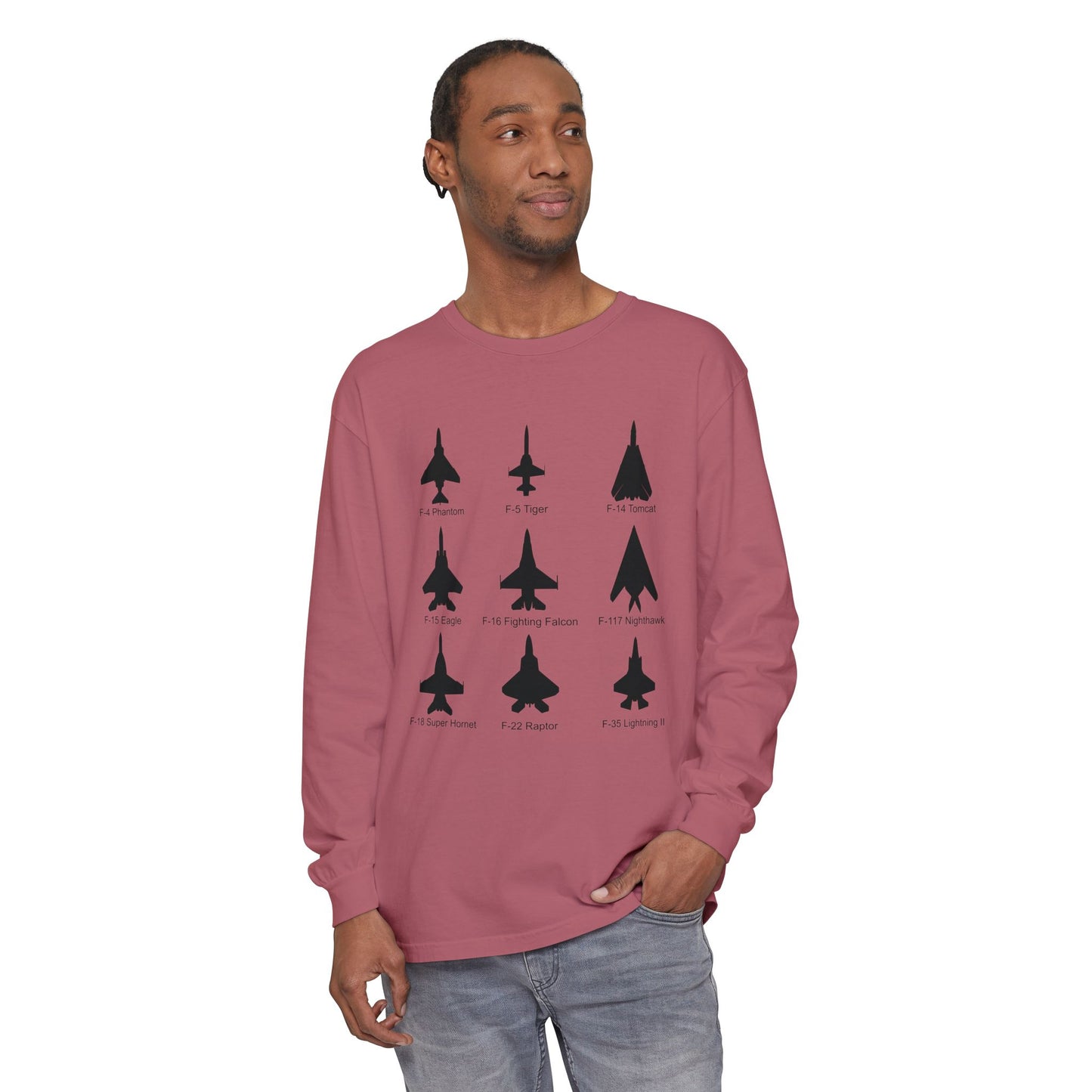 United States Fighter Jets Graphic Long Sleeve Tee