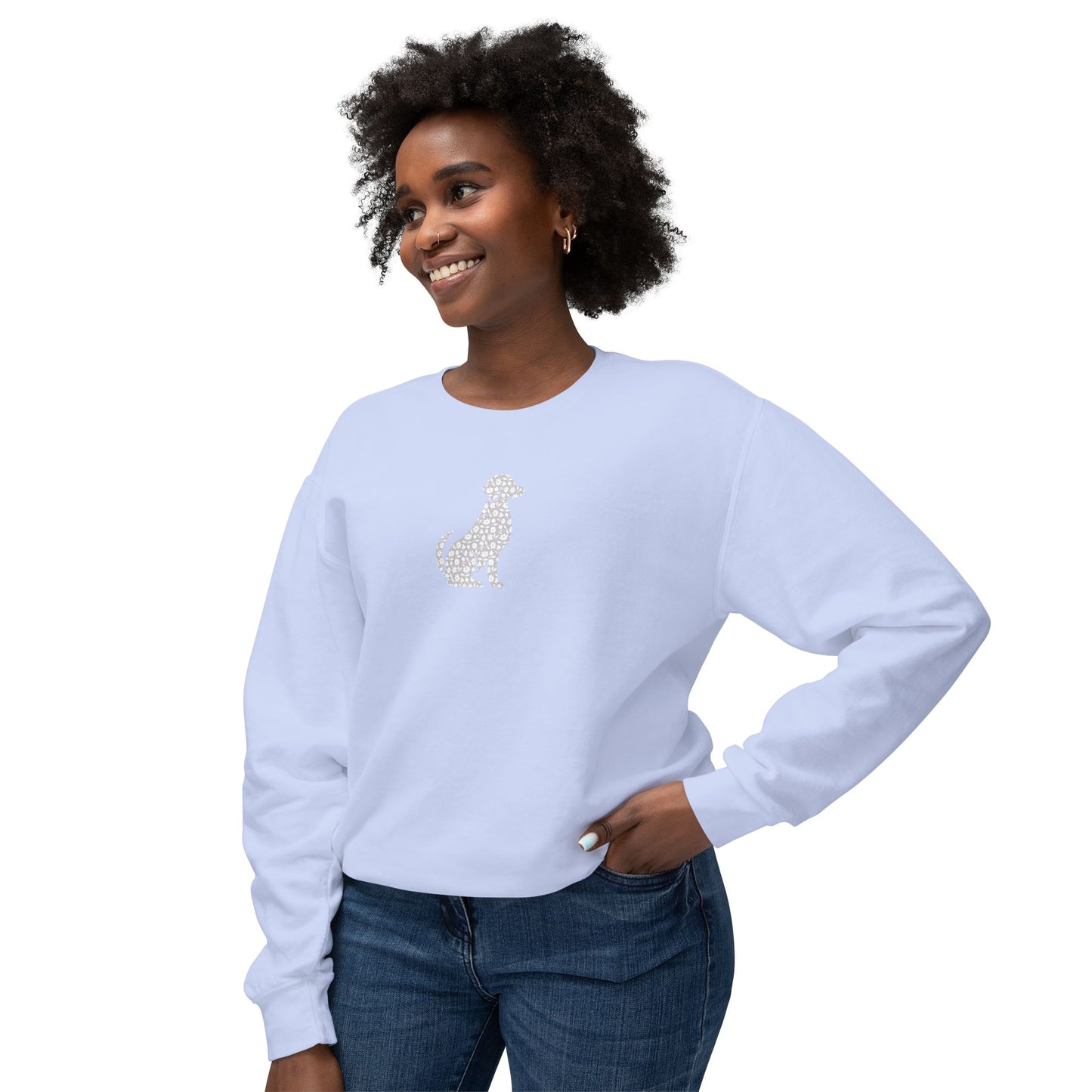 Dog Floral Silhouette Lightweight Sweatshirt