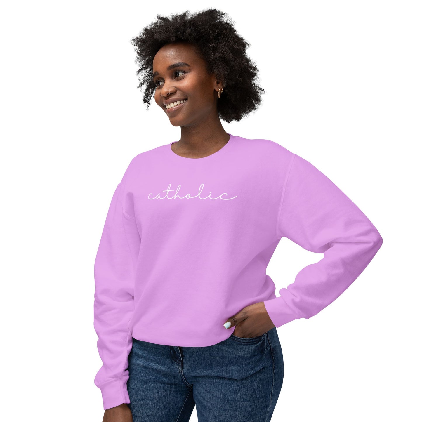 Catholic Script Lightweight Sweatshirt
