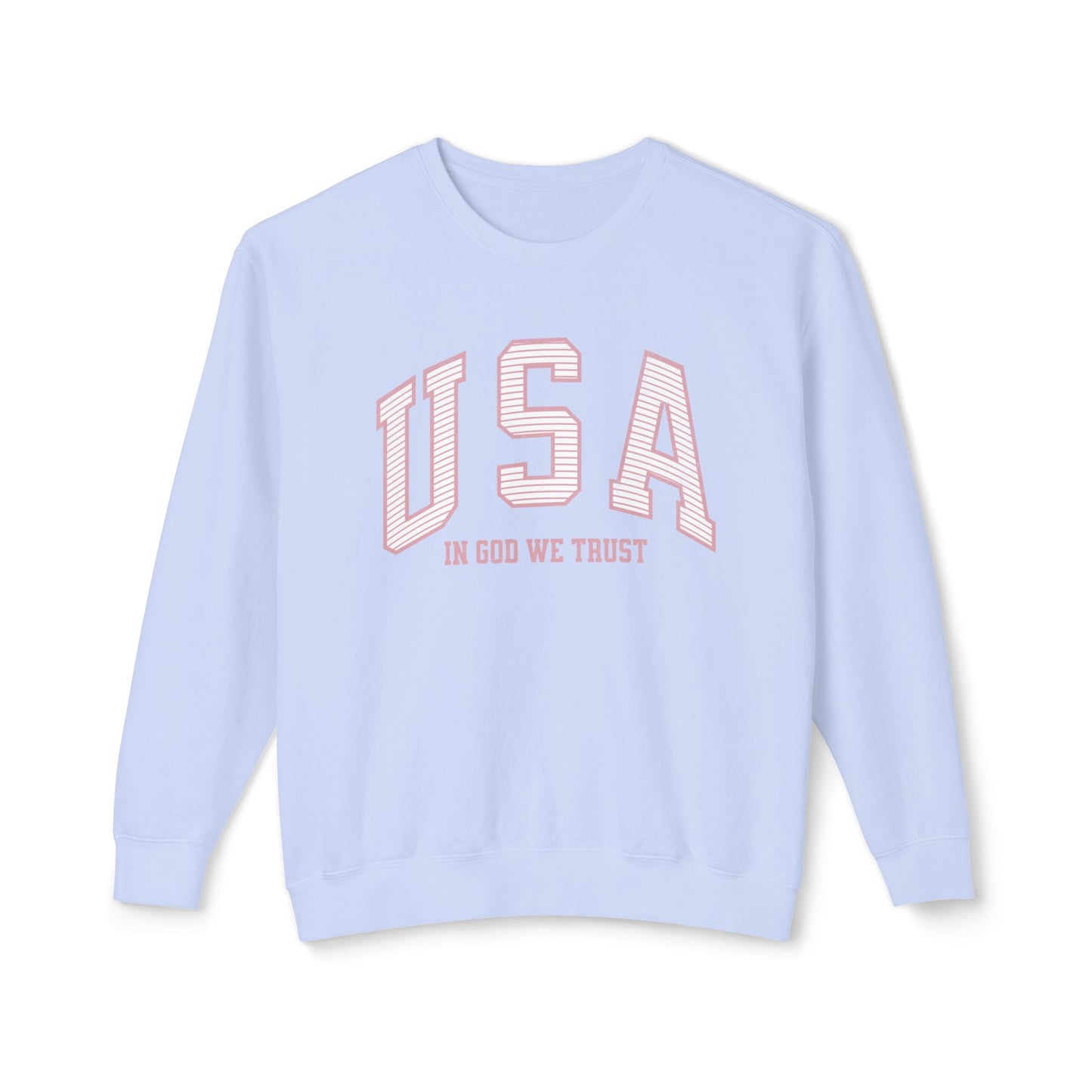USA Striped In God We Trust Lightweight Sweatshirt